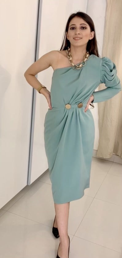 Sea Green drape dress