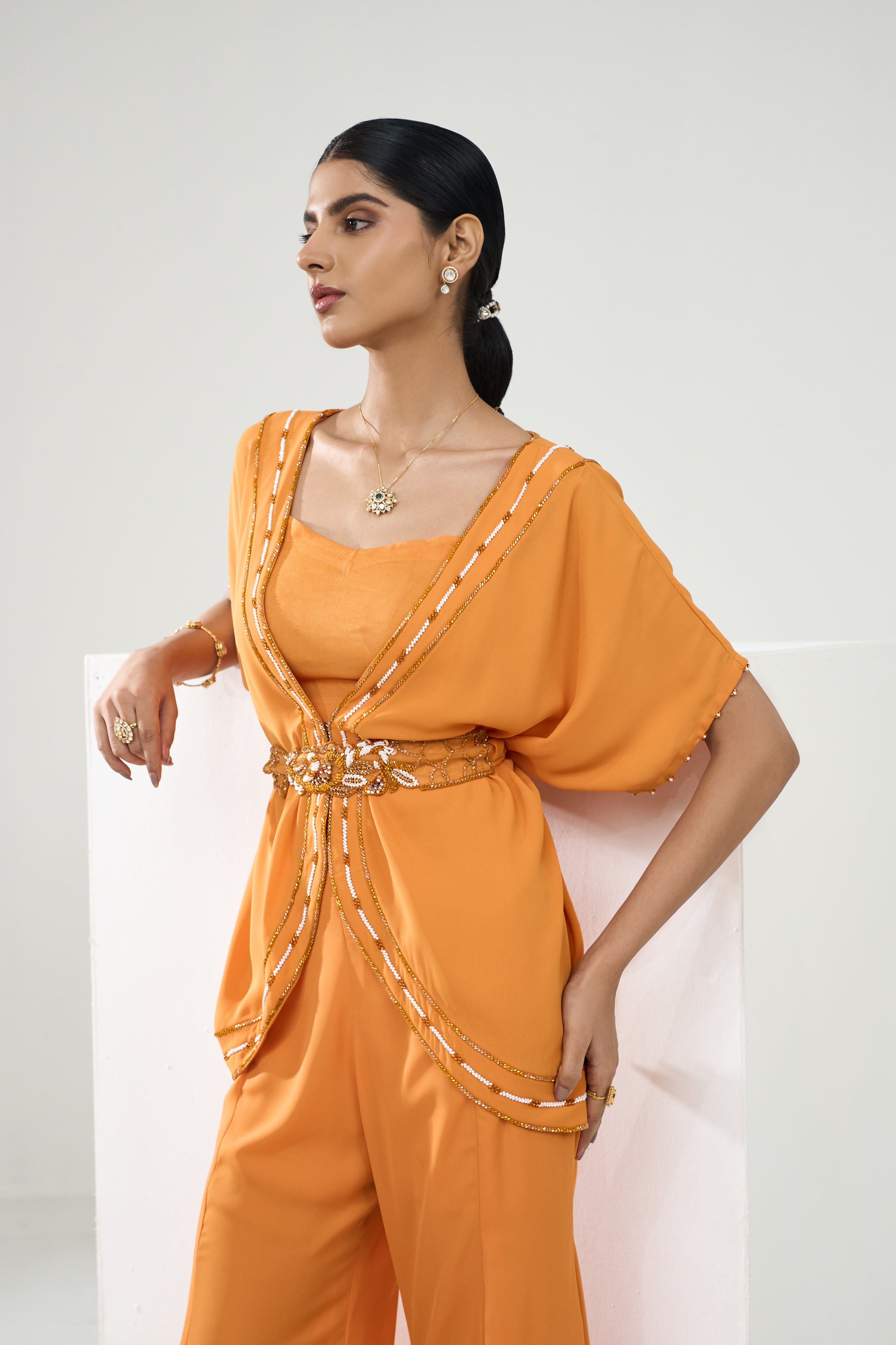 Marigold Yellow Tunic With Flared Pants
