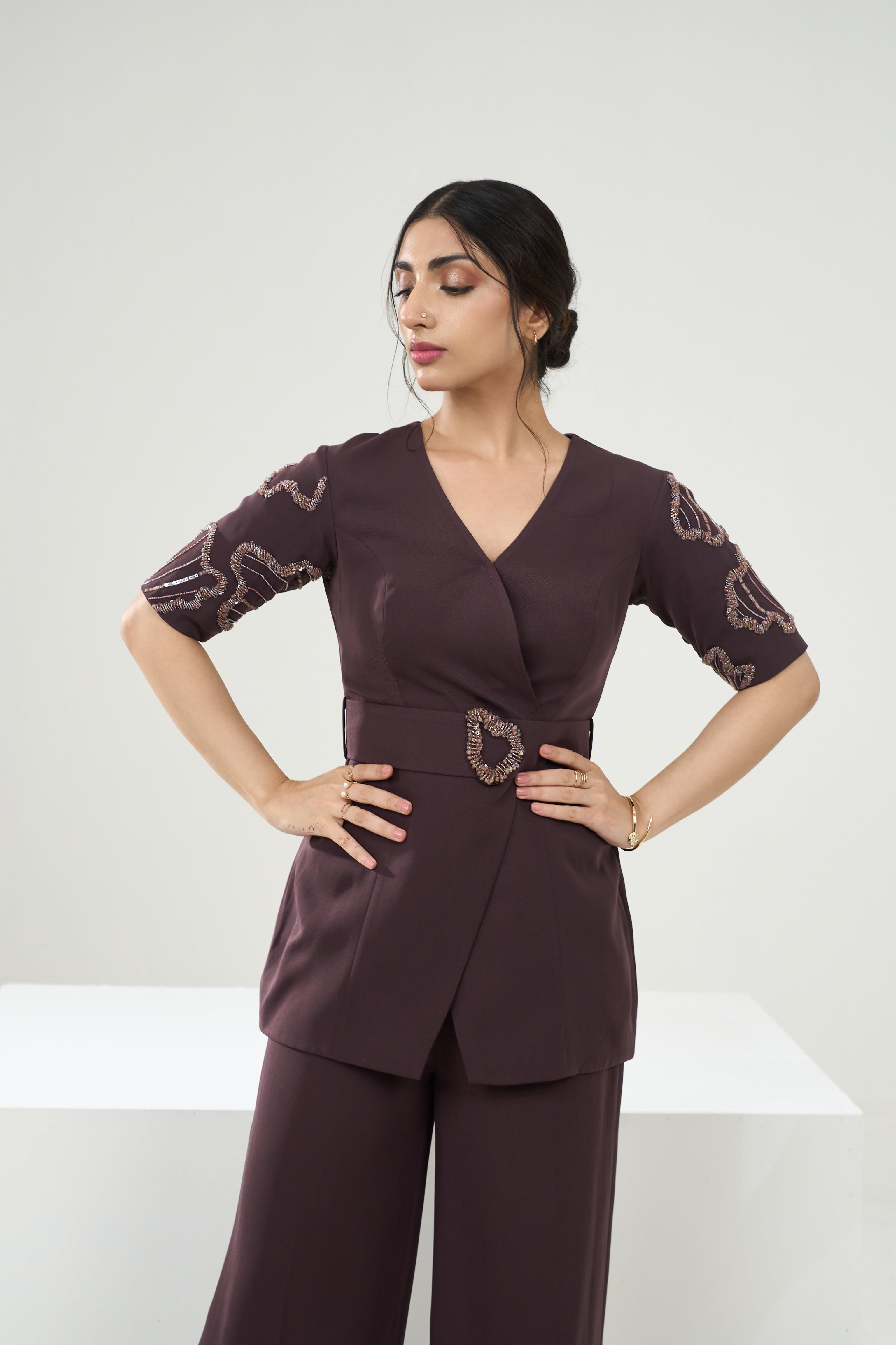 Mocha Brown Blazer Set