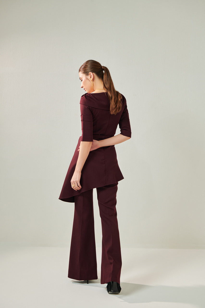 Off shoulder wine co ord set