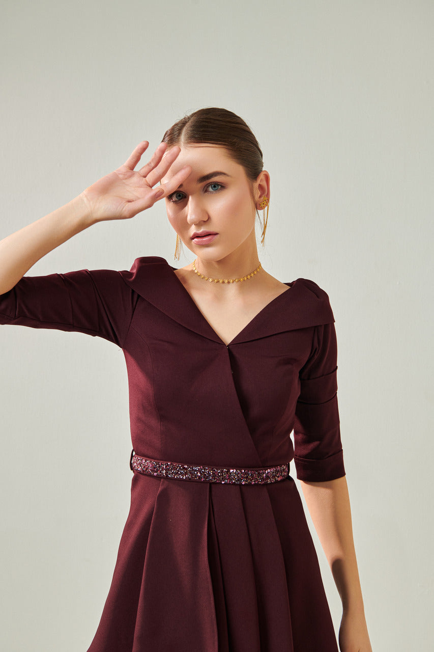 Off shoulder wine co ord set