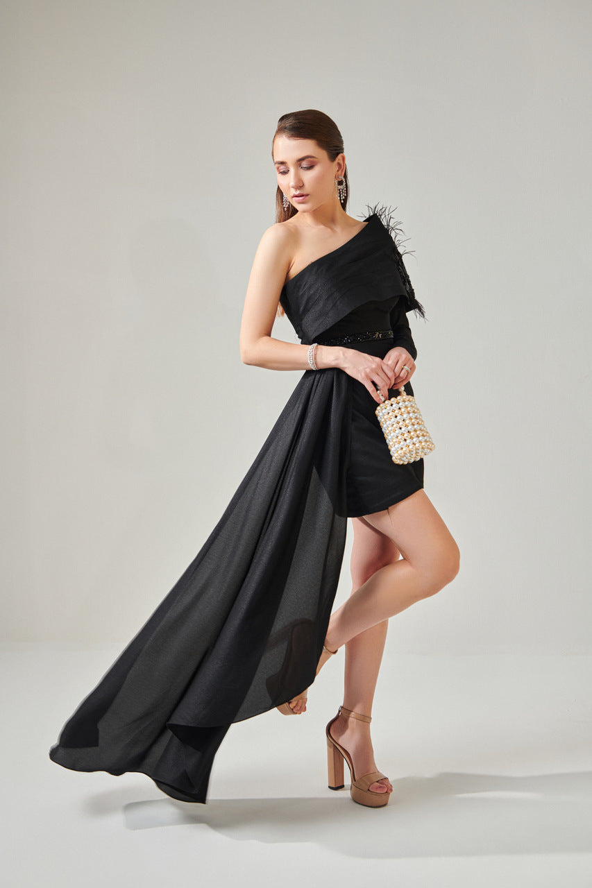 black power drape dress