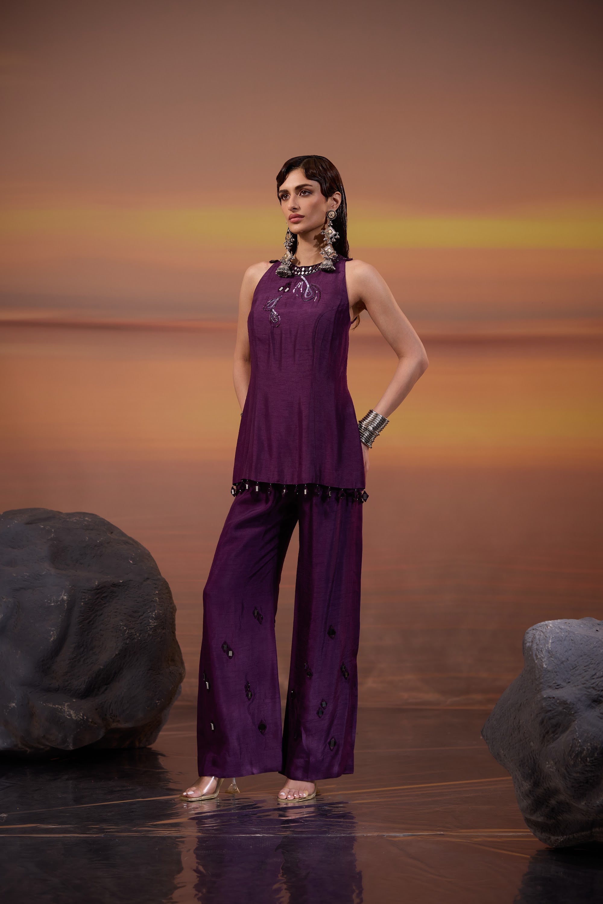 Dark Amethyst Embellished Co-Ord Set - view 3