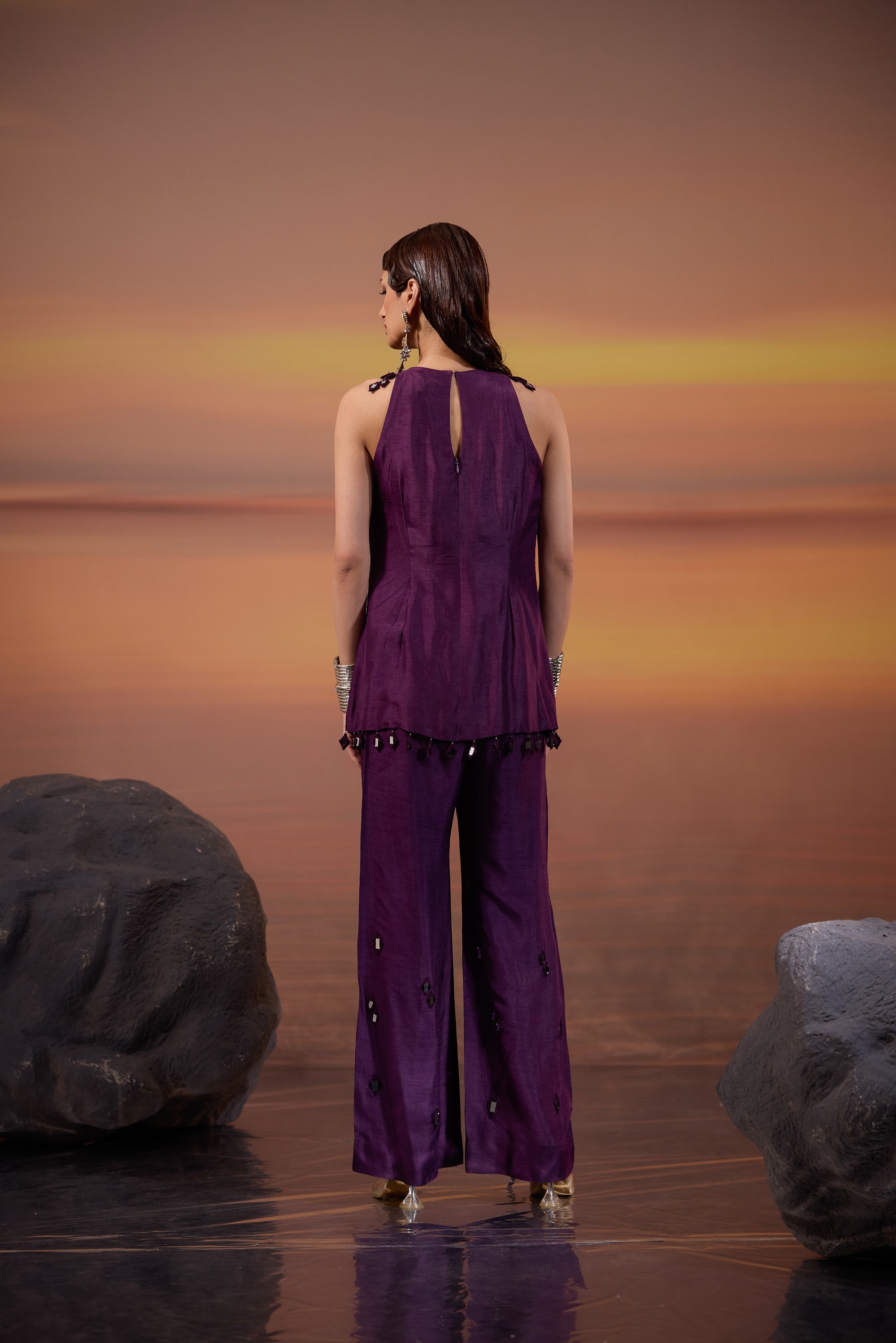 Dark Amethyst Embellished Co-Ord Set - view 2