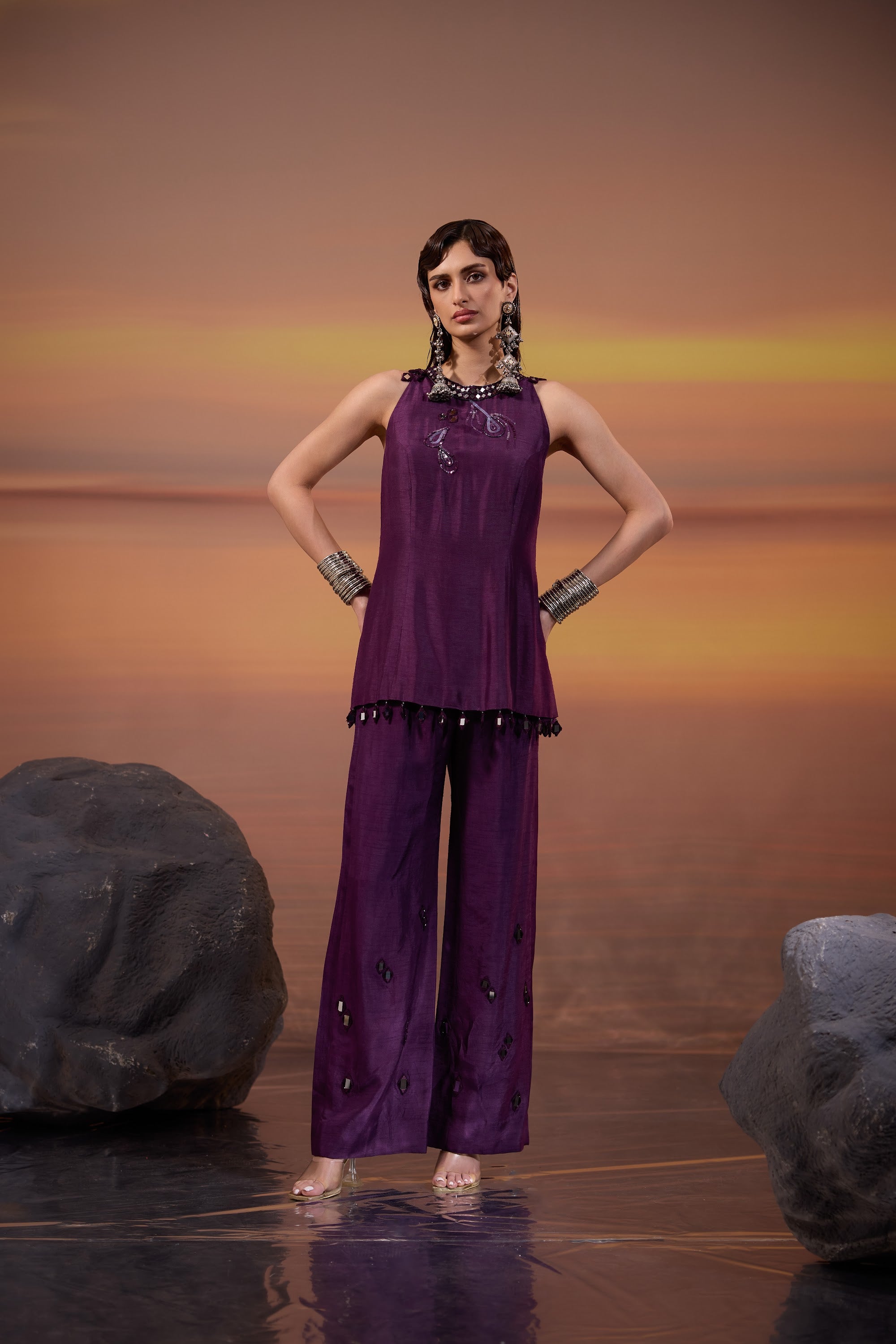 Dark Amethyst Embellished Co-Ord Set - view 5