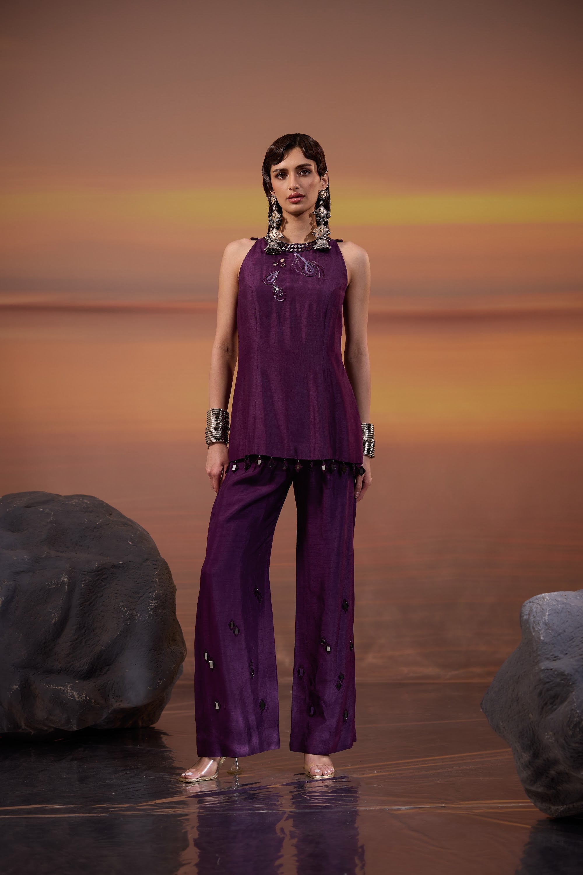 Dark Amethyst Embellished Co-Ord Set - main image