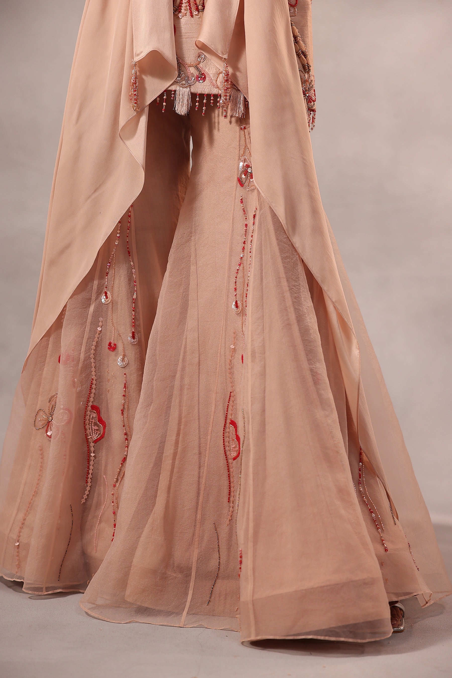 Powder Pink Embroidered Sharara Set of 3