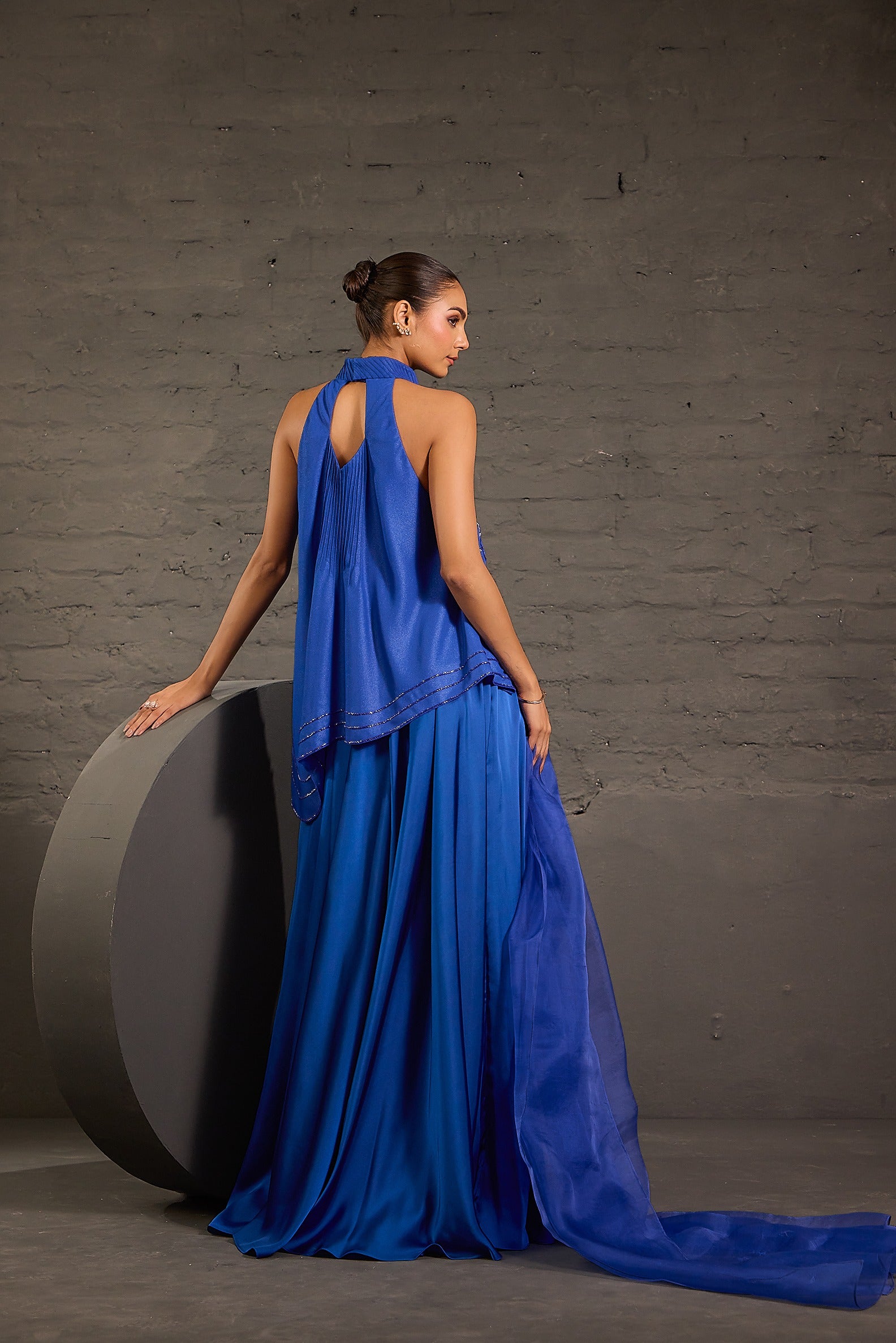 Asymmetric Flowy Tunic And Bias Cut Flared Sharara