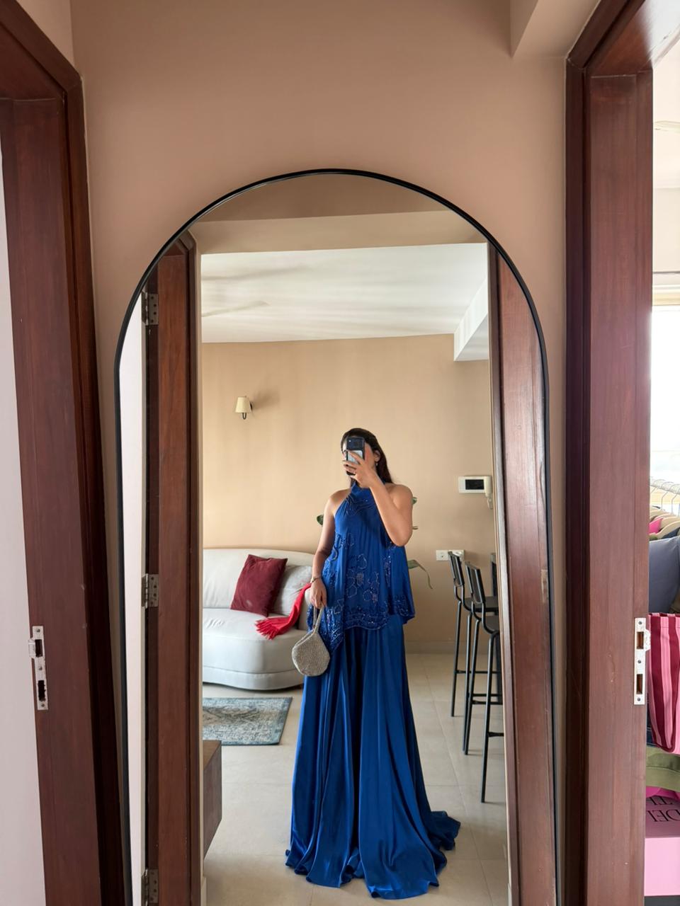 B DEVIKA- ROYAL BLUE SHARARA