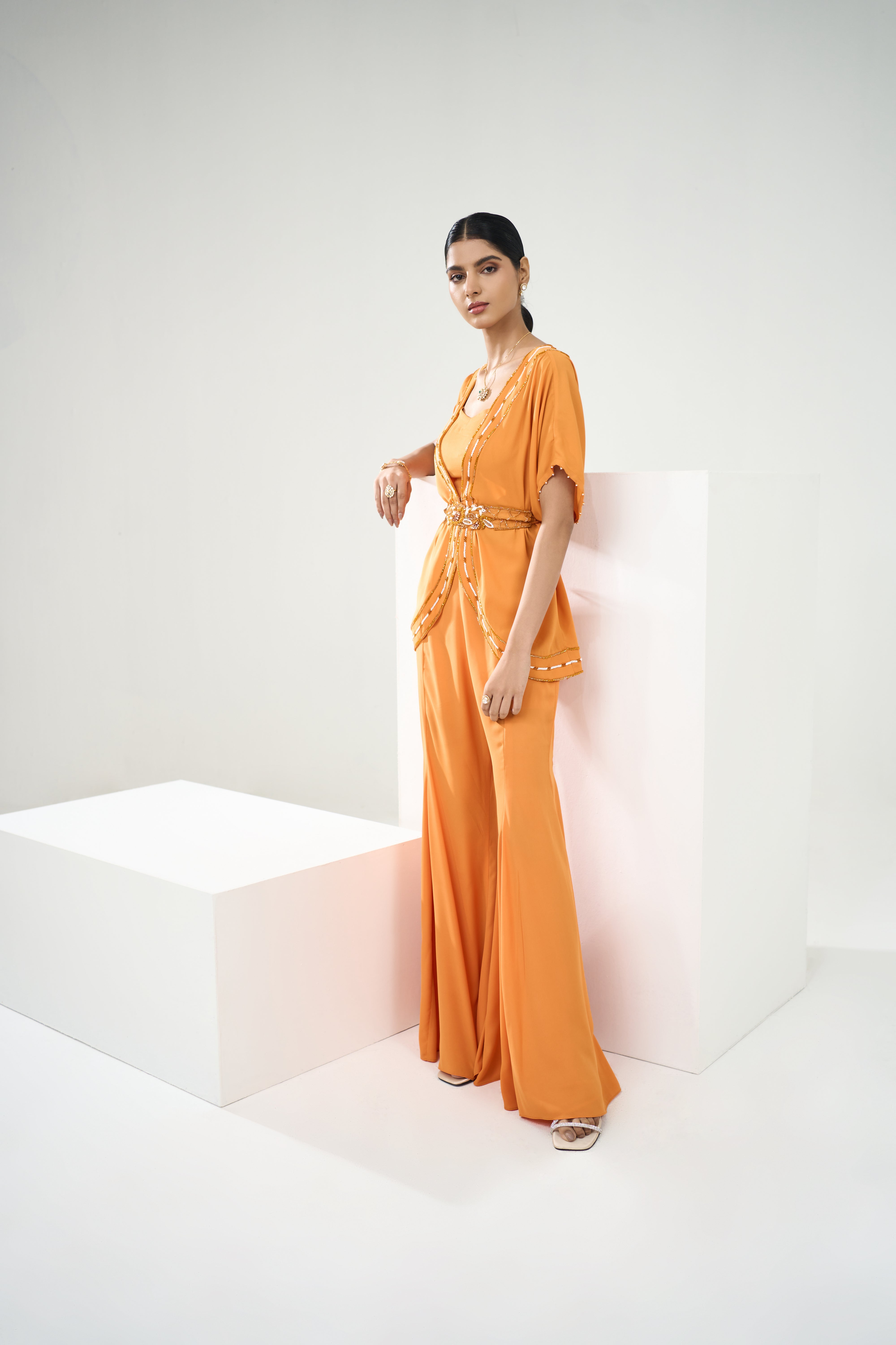 Marigold Yellow Tunic With Flared Pants