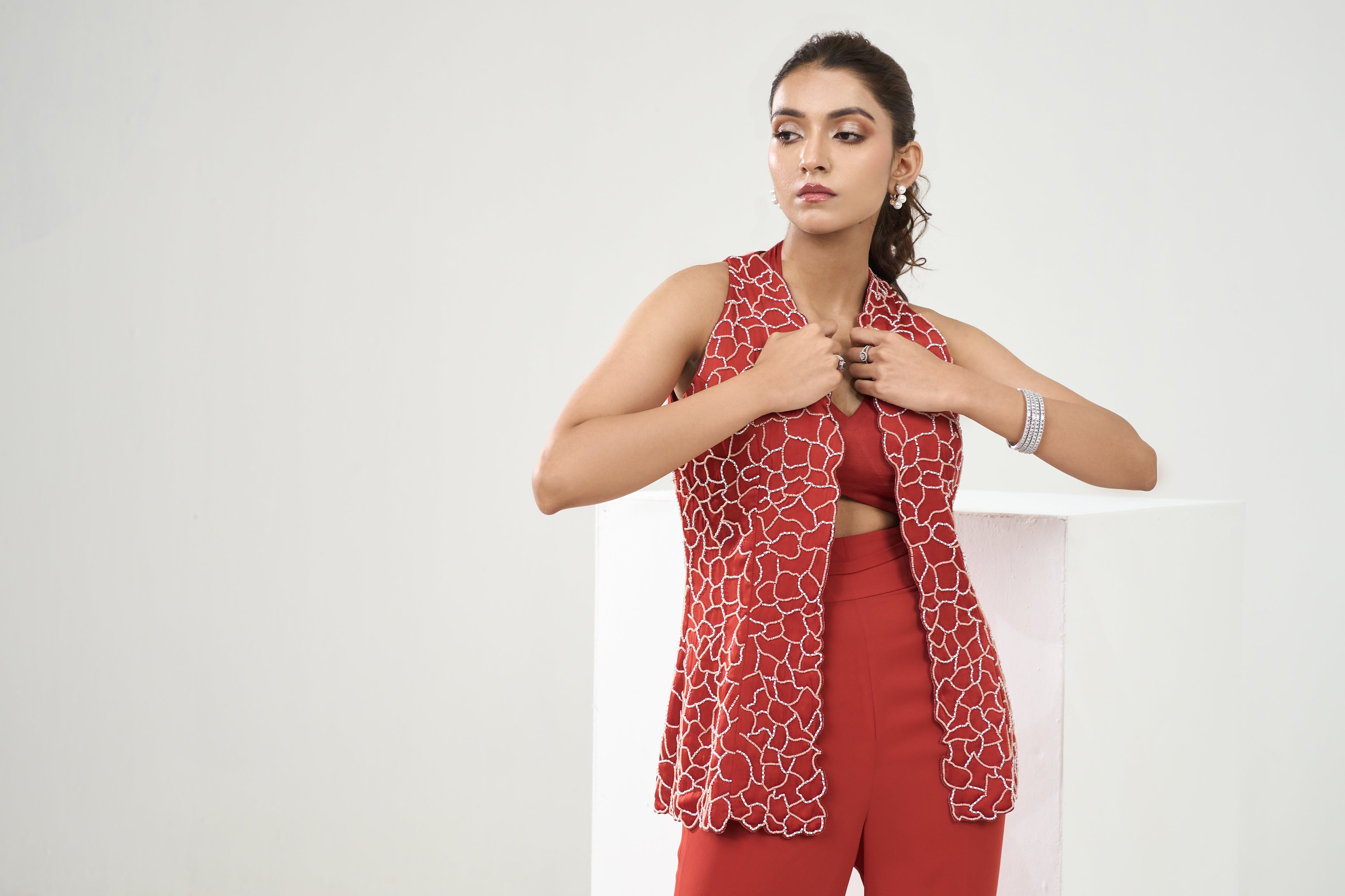 Rust Orange Blazer  Set