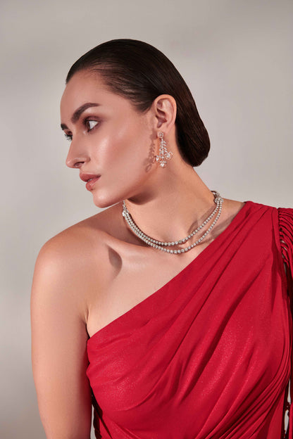 Draped Scarlet Gown