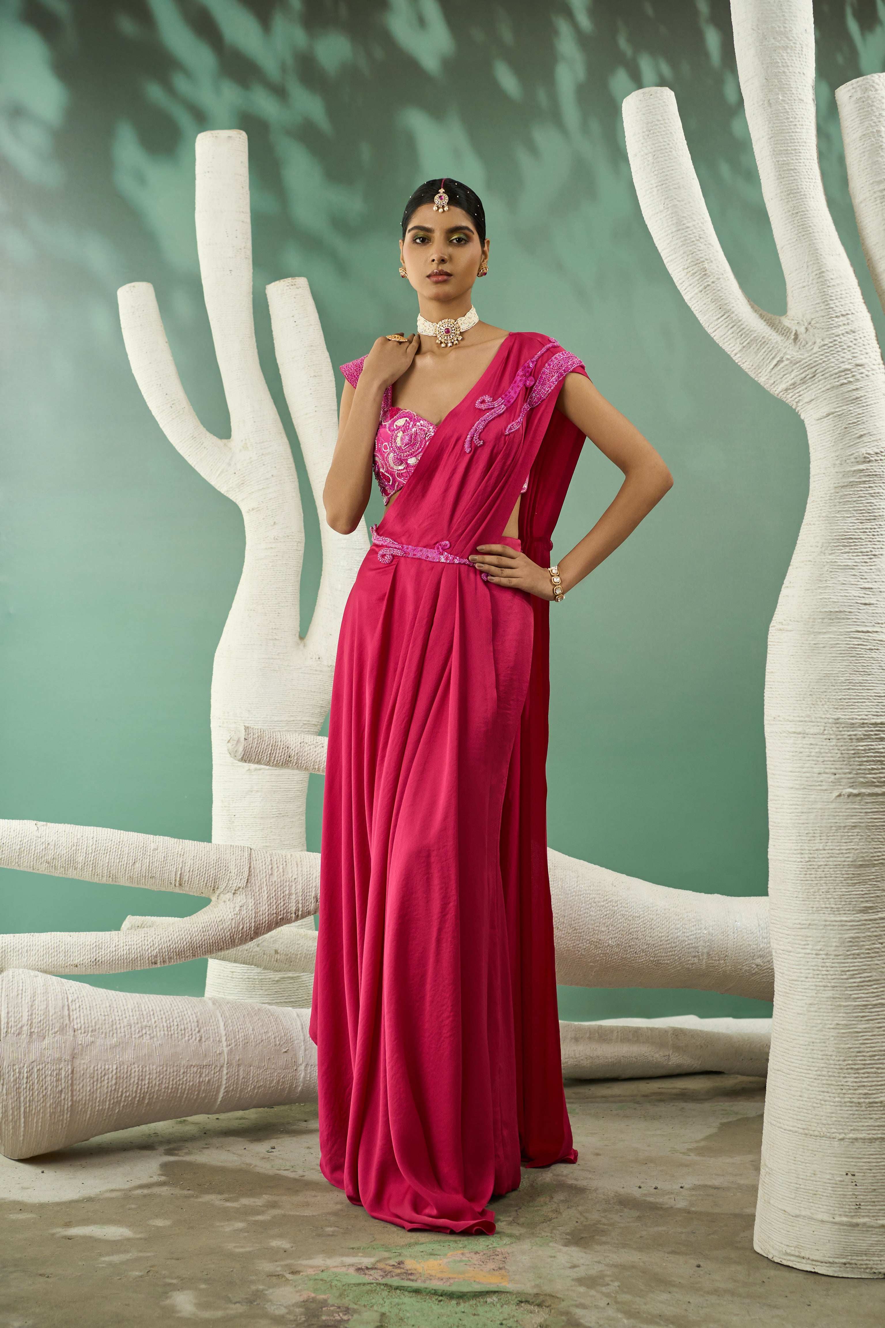 Fuchsia Pink Drape Set