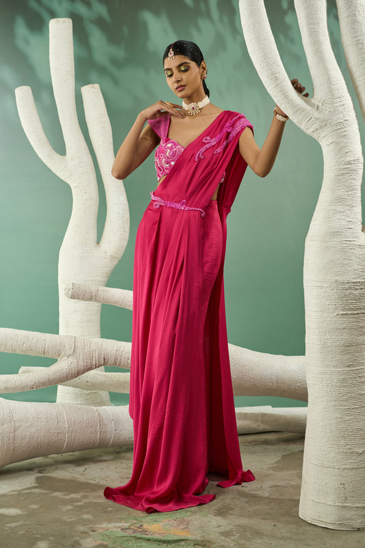 Fuchsia Pink Drape Set