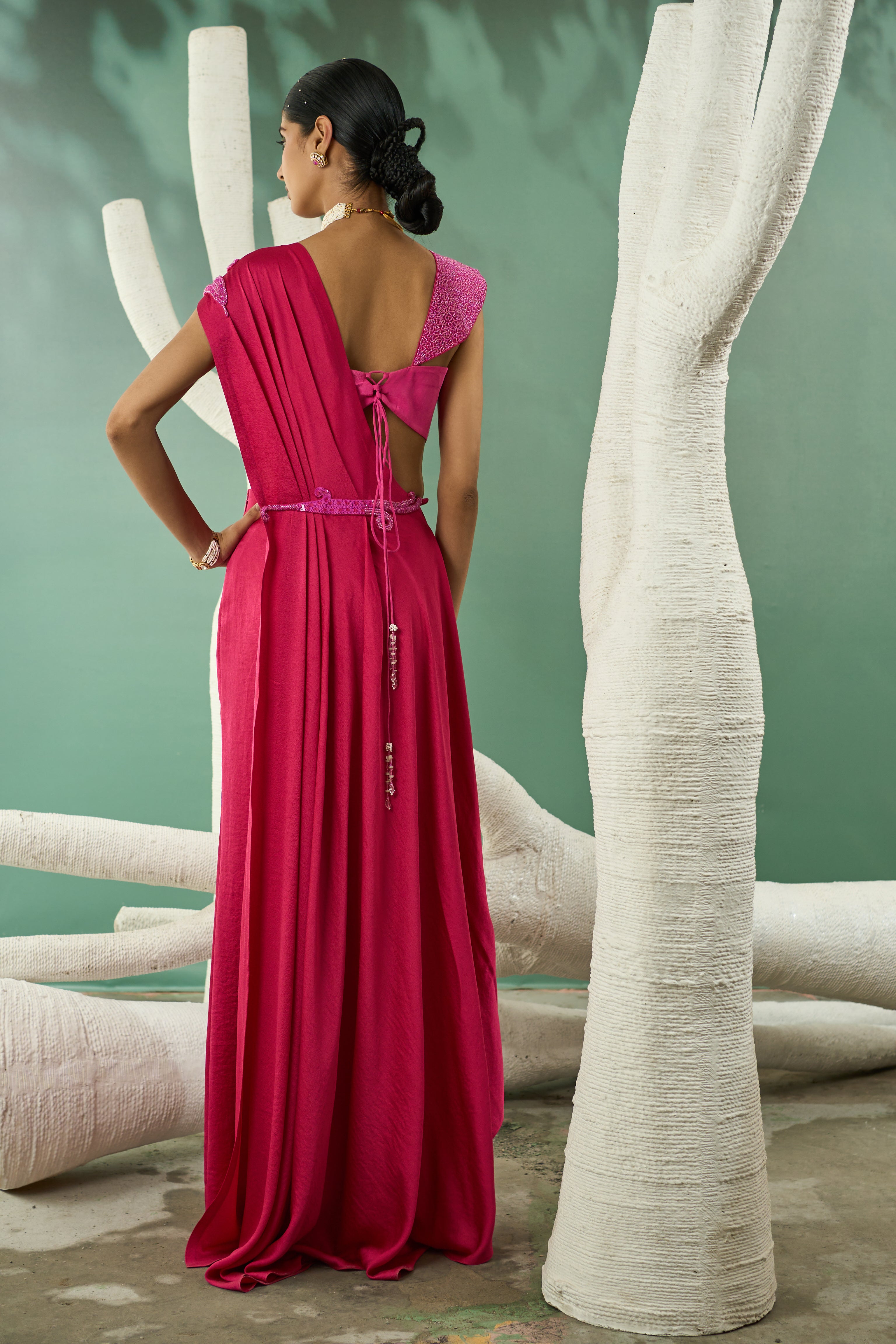 Fuchsia Pink Drape Set
