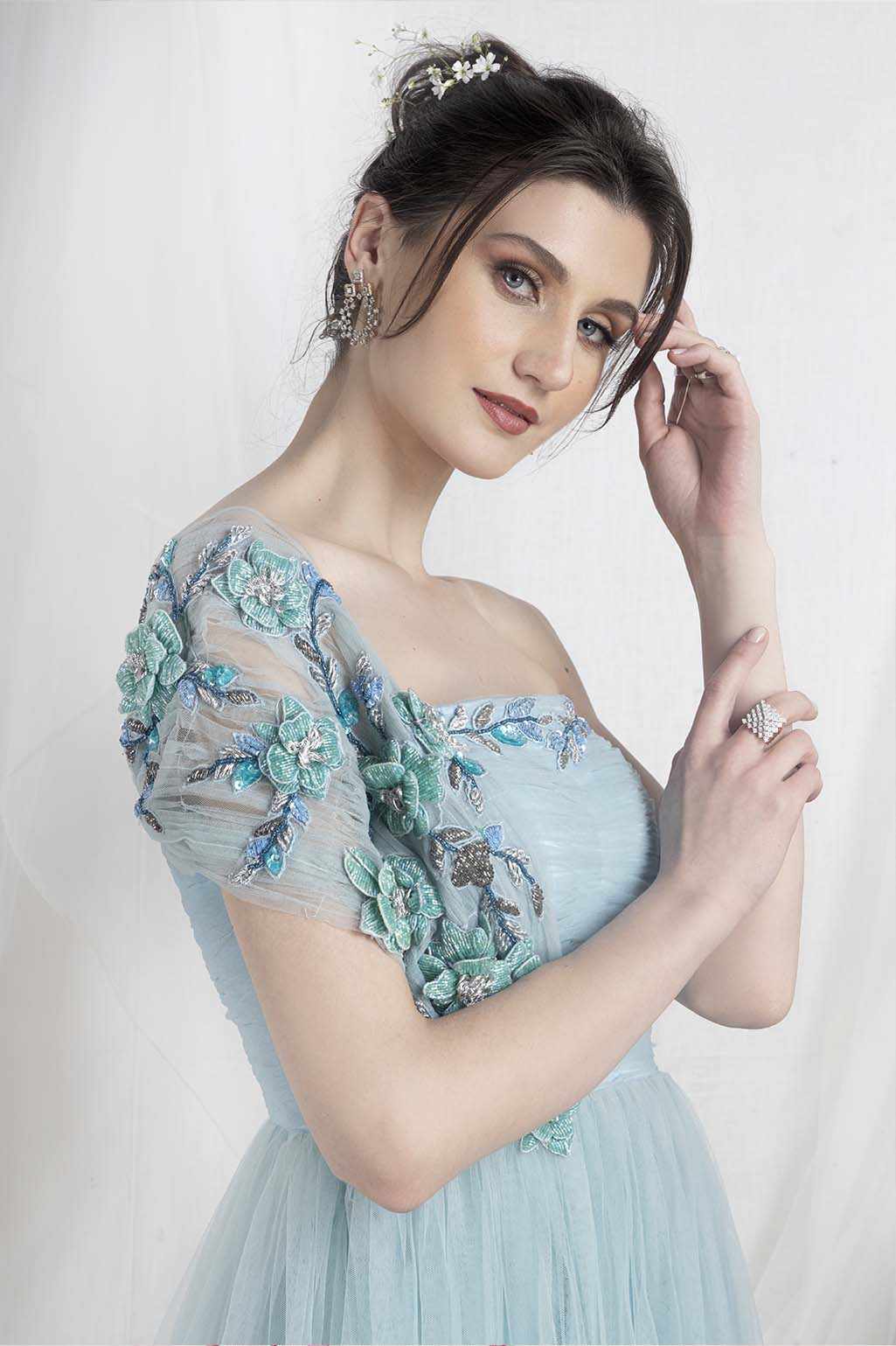 Danika in Sky Gown