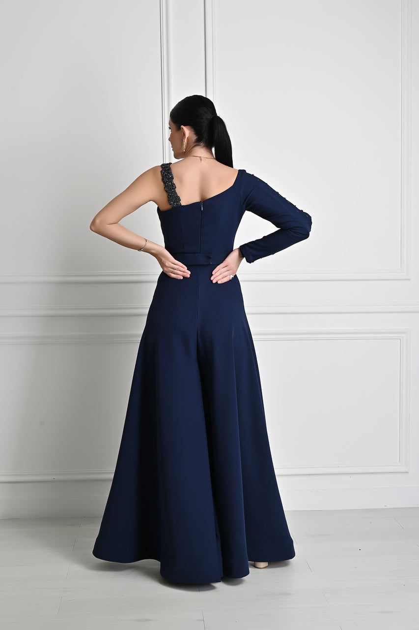 Navy flared jumpsuit