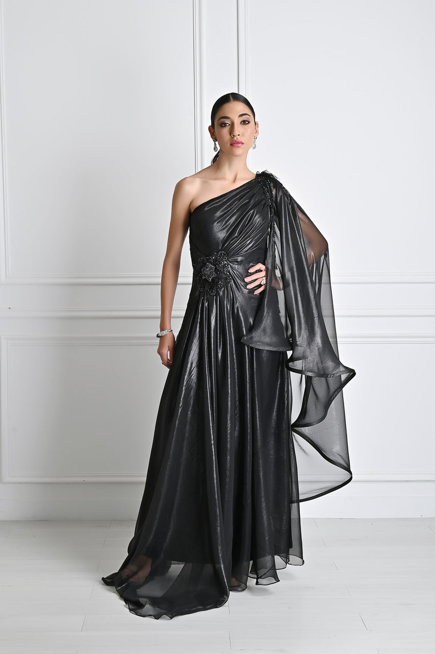 Metallic cocktail gown