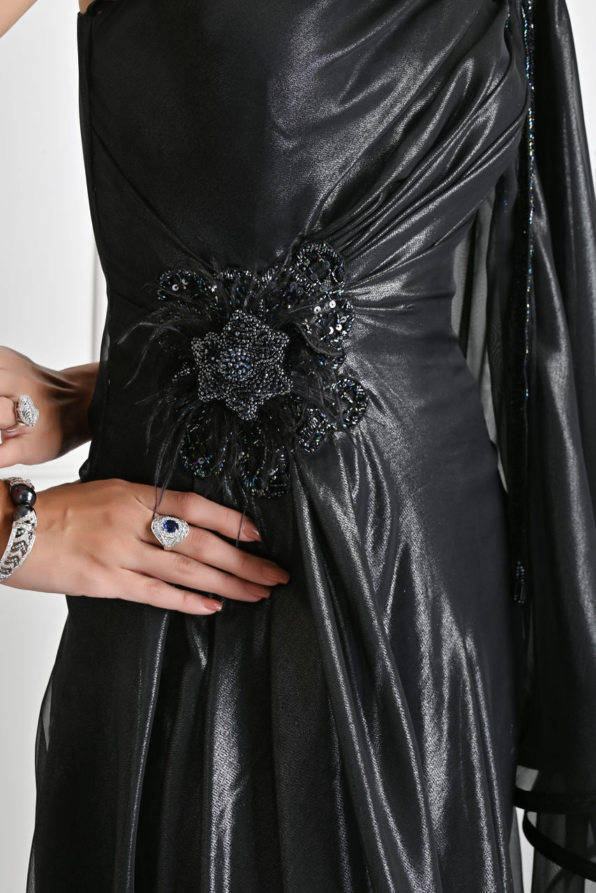 Metallic cocktail gown