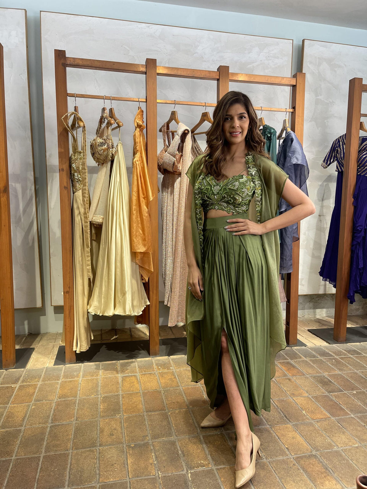 Mallika in Cedar green 3- piece set