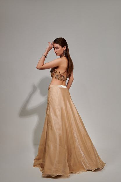 Ivory cutwork lehenga