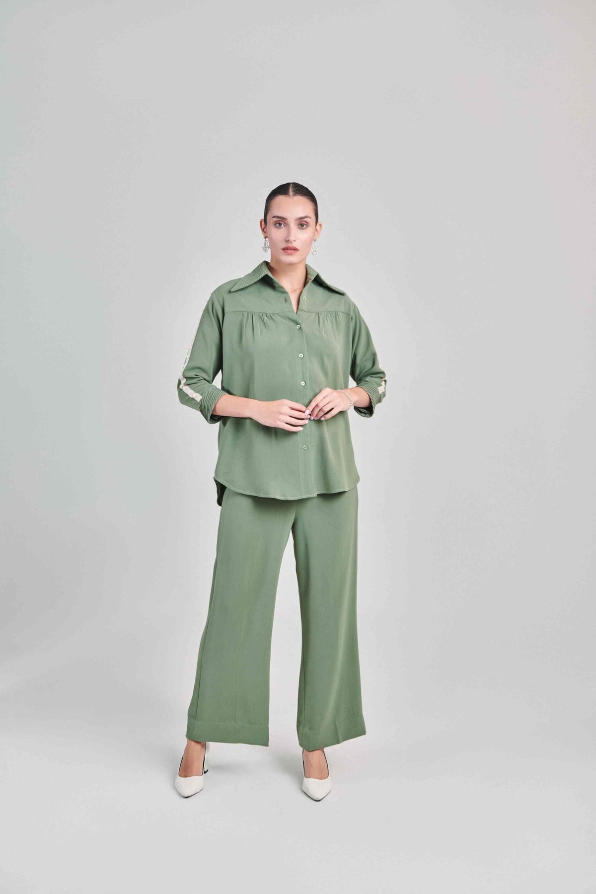 SEA GREEN PINTUCKS CO ORD SET
