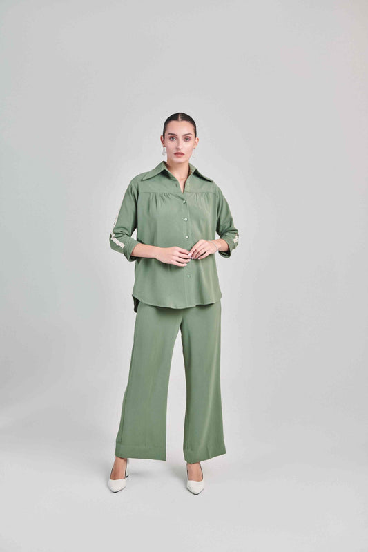 SEA GREEN PINTUCKS CO ORD SET