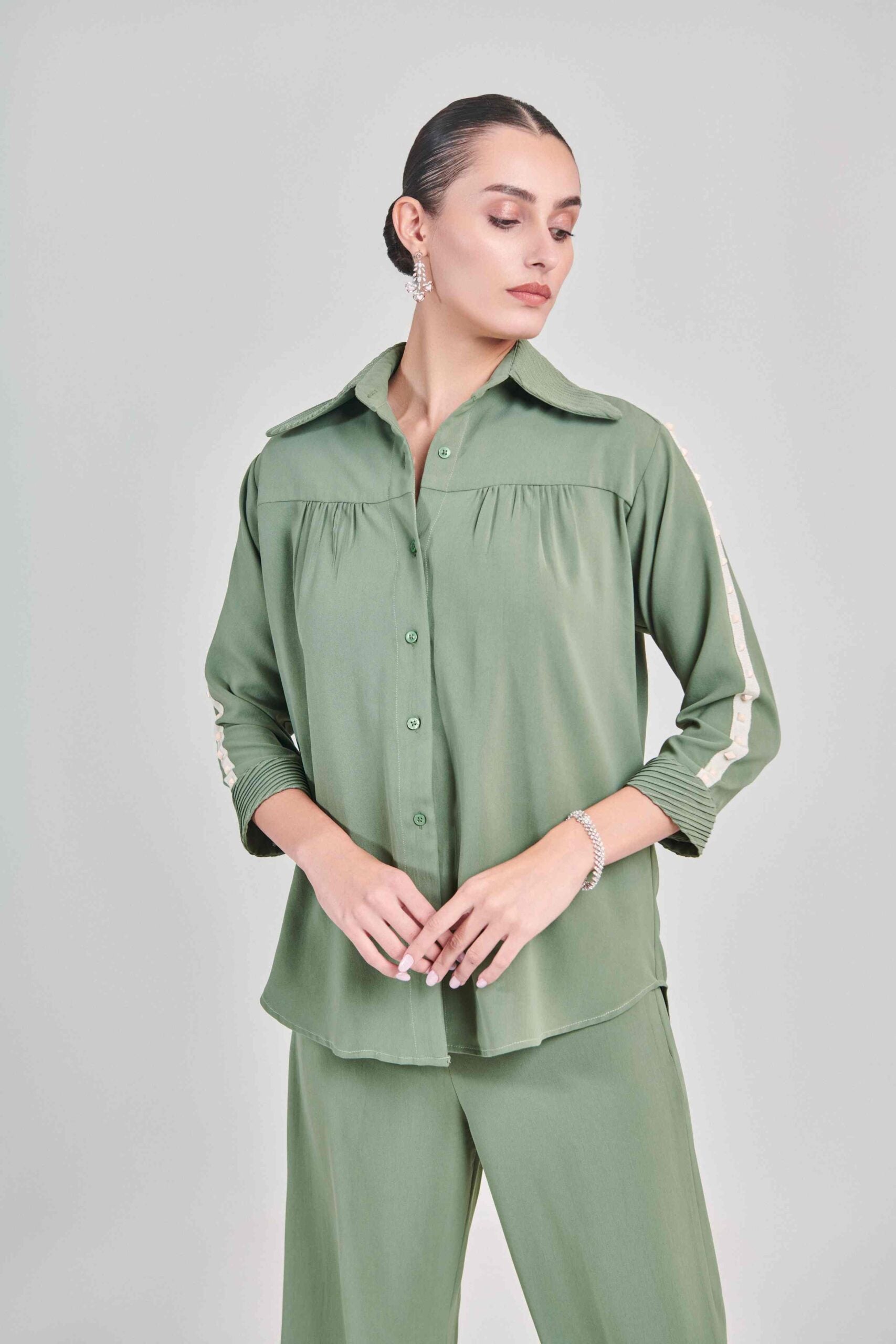 SEA GREEN PINTUCKS CO ORD SET